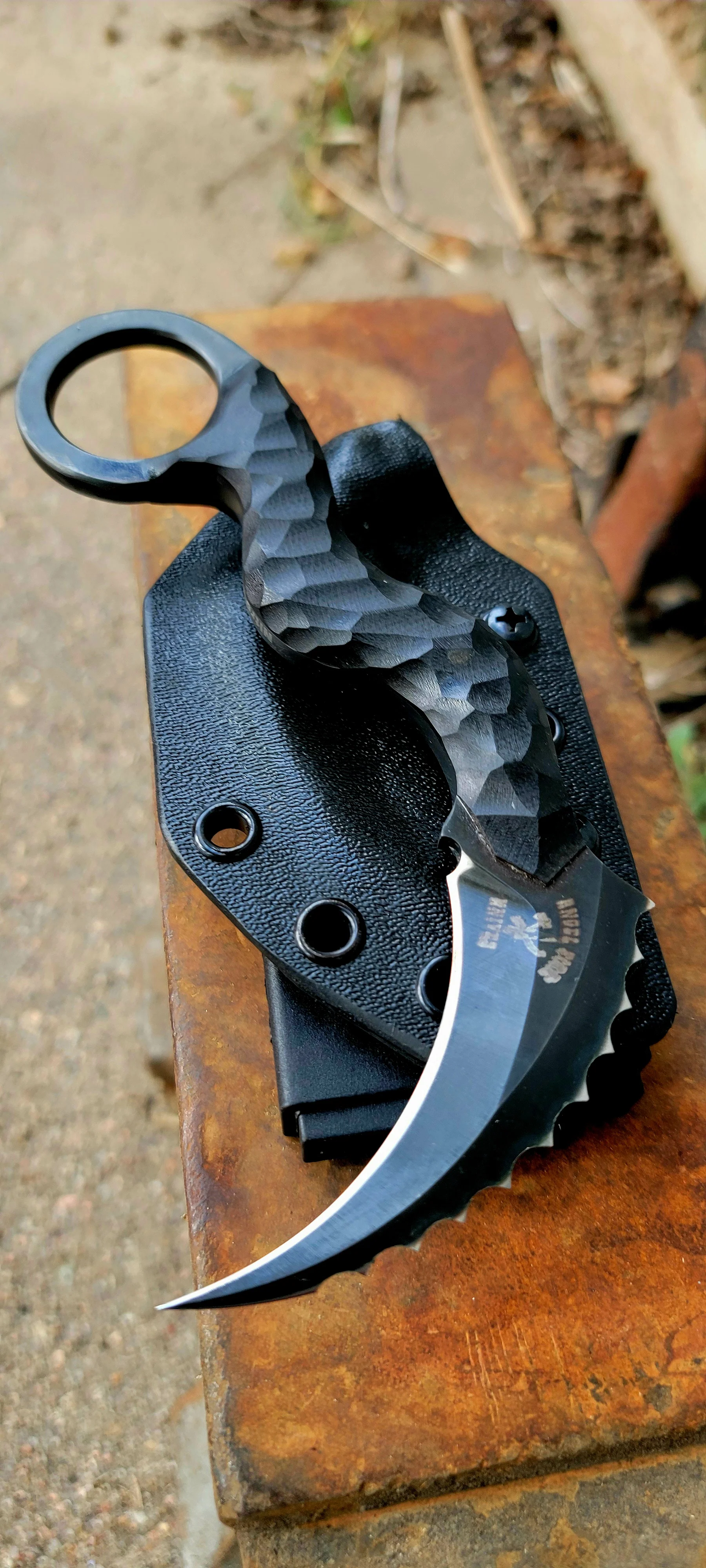 Angel Fire Texas Death Adder with OG Serrations Karambit - Image 2