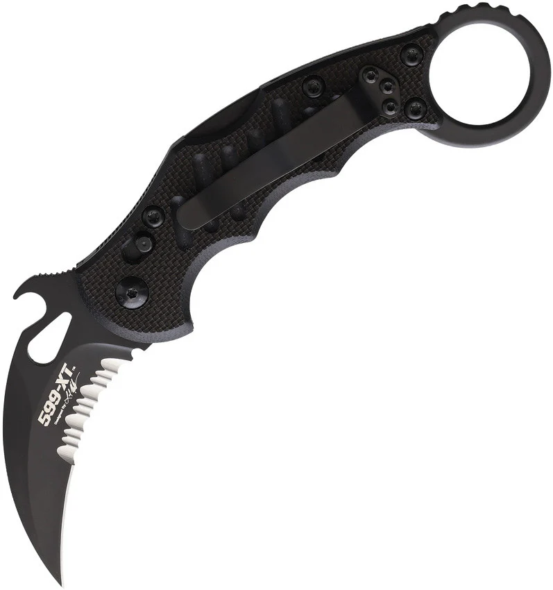 Fox 599XTS G10 Black Folding Karambit - Emerson Wave