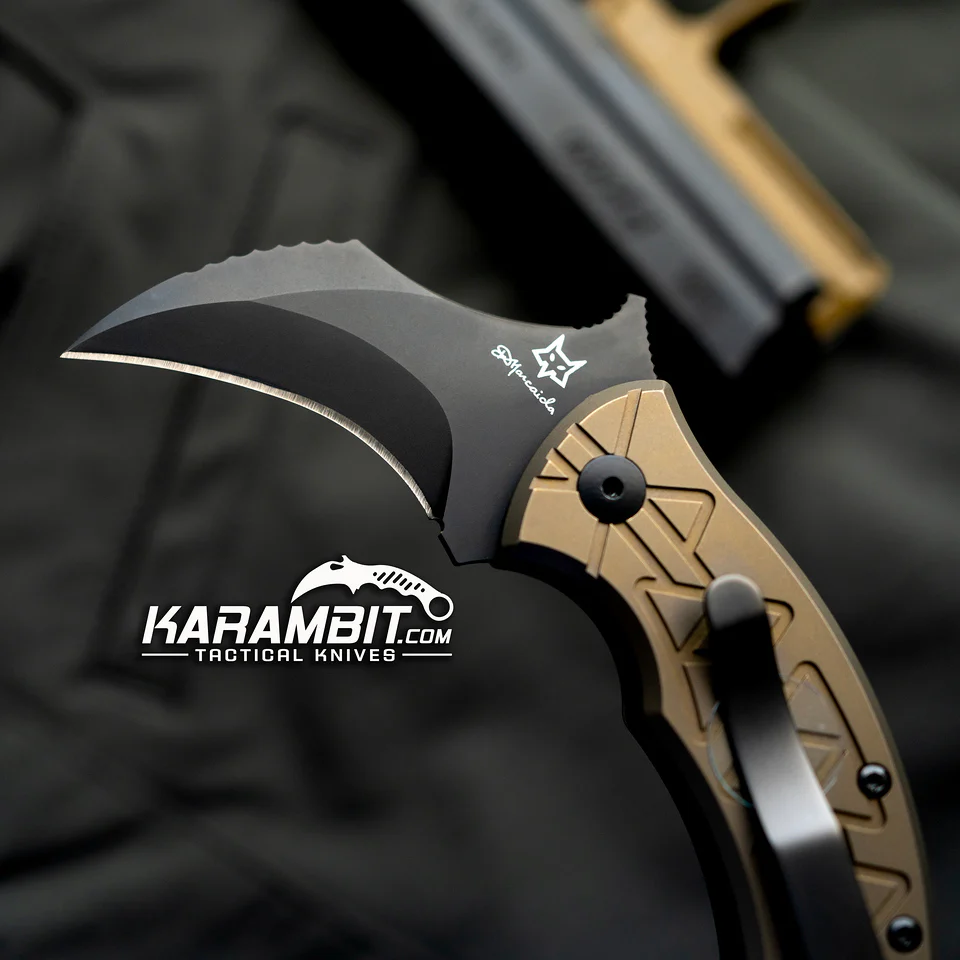 Fox 802 TiPVD Marcaida M390 Titanium Folding Karambit - Emerson Wave - Image 2