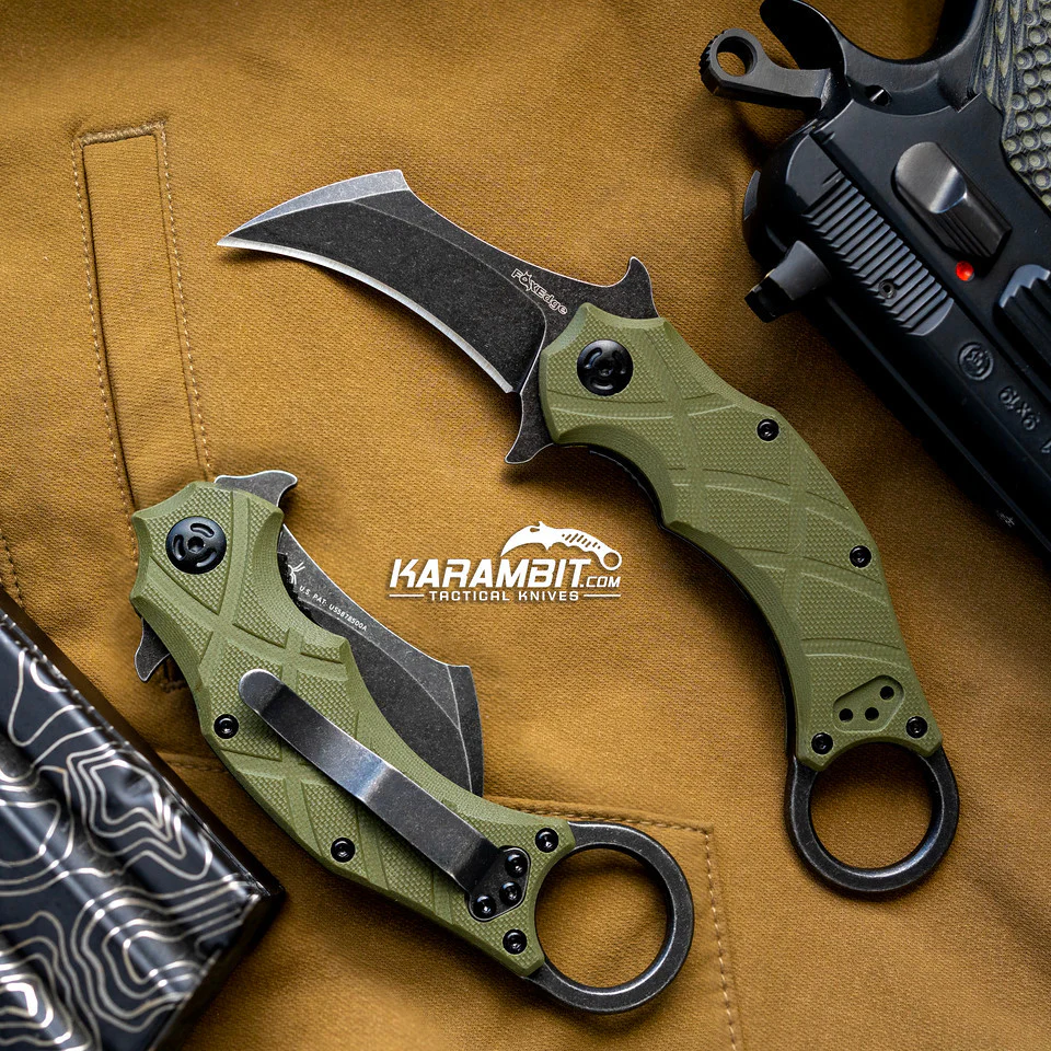 FoxEdge The Claw OD Green G10 Folding Karambit - Emerson Wave