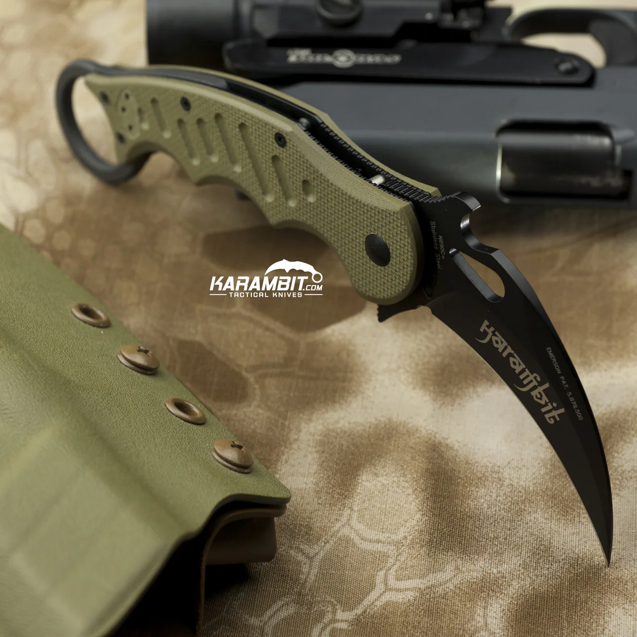 Fox 479 OD Green G10 Folding Karambit - Emerson Wave - Image 4