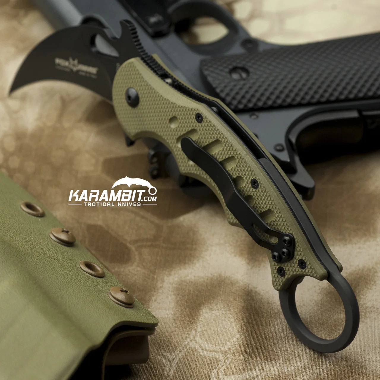 Fox 479 OD Green G10 Folding Karambit - Emerson Wave - Image 5
