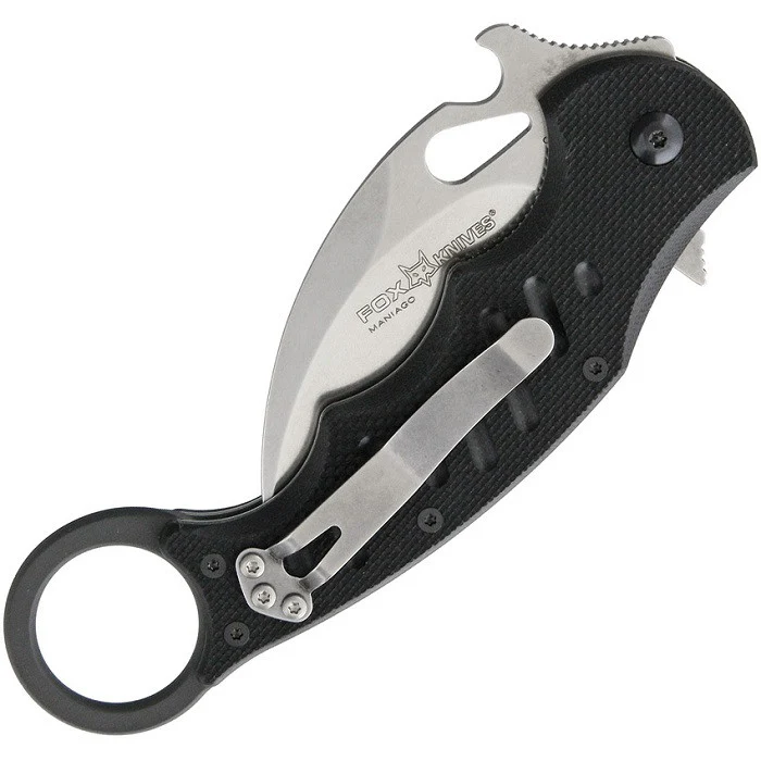 Fox 479 Stonewashed Black G10 Folding Karambit - Emerson Wave - Image 2