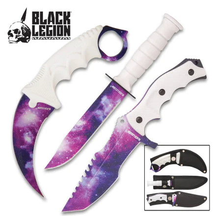 White Galaxy Fixed Blade Knife Set | Black Legion - Image 3
